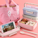 Wheat Lunch Box with Cutlery Set