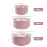 3pcs Wheat Lunch Box