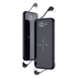 10,000mAh Power Bank with Build In Cable
