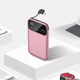 10,000mAh Power Bank with Build In Cable