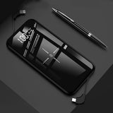 Black Power Bank with Build In Cable