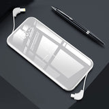 White Power Bank with Build In Cable
