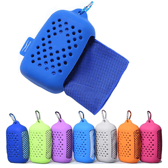 Sports Cooling Towel with Silicone Tube and Carabiner