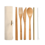 Bamboo Cutlery Set with Canvas Pouch