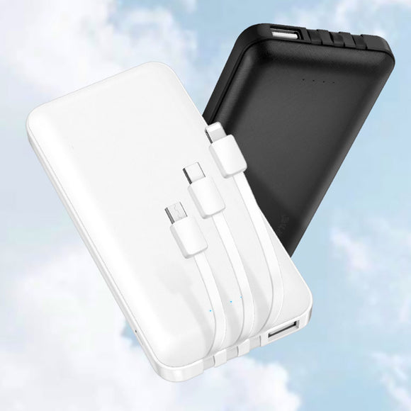 10,000 mAh Power Bank with Multi Cables