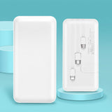 White Power Bank with Multi Cables