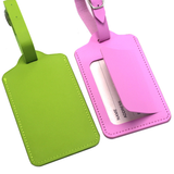 PU Leather Luggage Tag with Open Flap